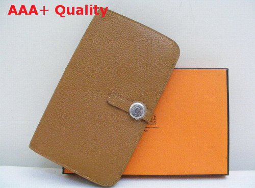 Hermes Dogon Combined Wallet Tan Replica