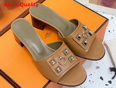 Hermes Dreamy Sandal Beige Dore Calfskin Replica