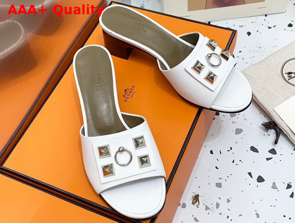 Hermes Dreamy Sandal Blanc Dore Calfskin Replica