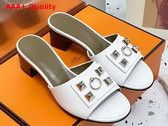 Hermes Dreamy Sandal Blanc Dore Calfskin Replica