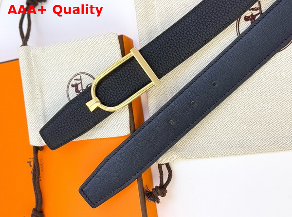 Hermes Ecrin Belt Buckle Reversible Leather Strap 32mm Noir Replica