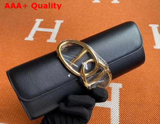 Hermes Egee Clutch in Black Swift Calfskin Replica