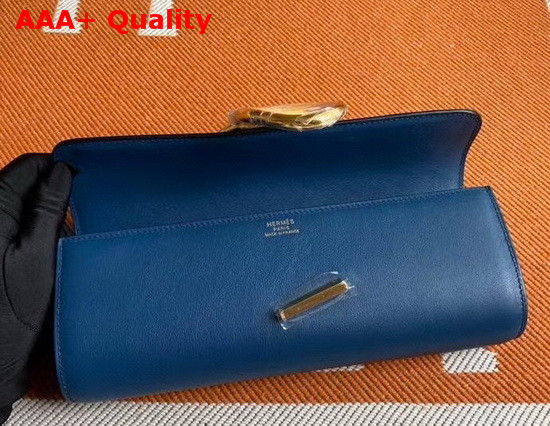 Hermes Egee Clutch in Blue Swift Calfskin Replica