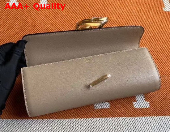 Hermes Egee Clutch in Light Grey Swift Calfskin Replica