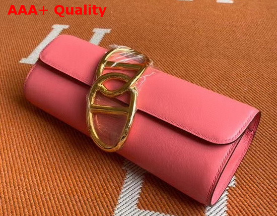 Hermes Egee Clutch in Pink Swift Calfskin Replica