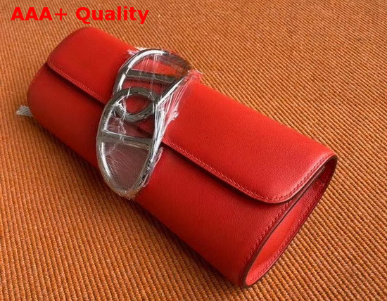 Hermes Egee Clutch in Red Swift Calfskin Replica