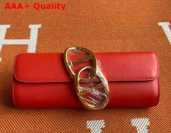 Hermes Egee Clutch in Red Swift Calfskin Replica