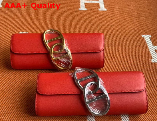Hermes Egee Clutch in Red Swift Calfskin Replica