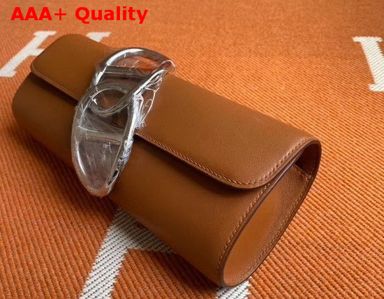 Hermes Egee Clutch in Tan Swift Calfskin Replica