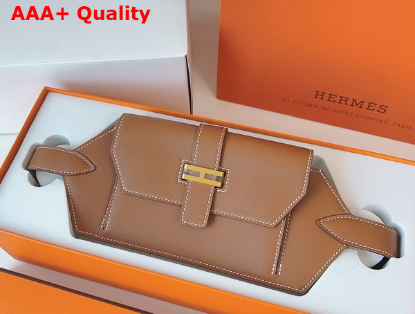 Hermes Elan Pocket 24 Belt Gold Swift Calfskin Replica