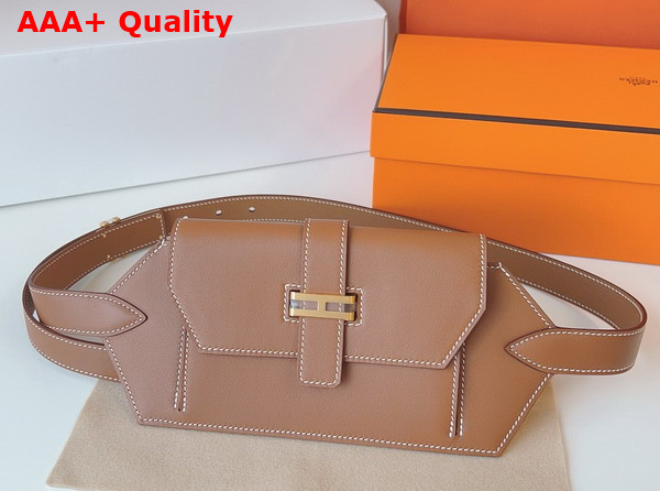 Hermes Elan Pocket 24 Belt Gold Swift Calfskin Replica