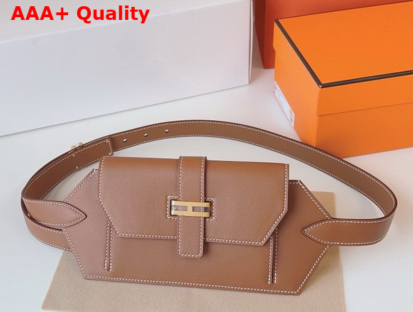 Hermes Elan Pocket 24 Belt Gold Swift Calfskin Replica