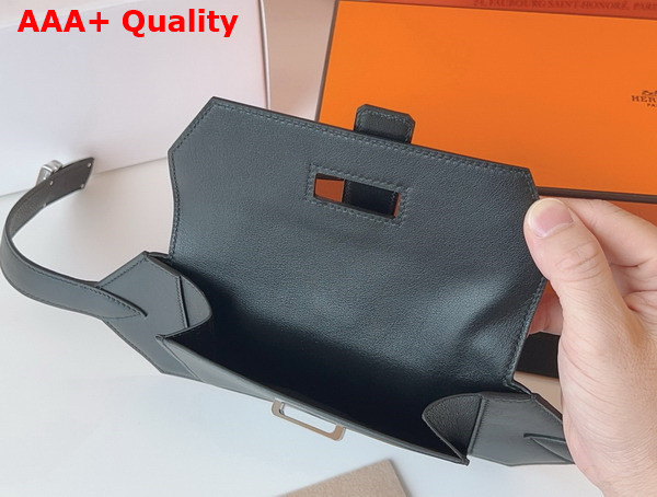 Hermes Elan Pocket 24 Belt Gris Meyer Swift Calfskin Replica