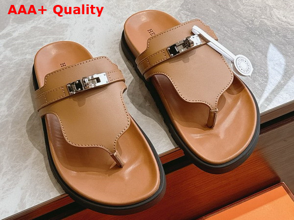 Hermes Empire Sandal in Tan Calfskin Replica