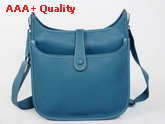 Hermes Evelyne Bag In Blue Leather Replica