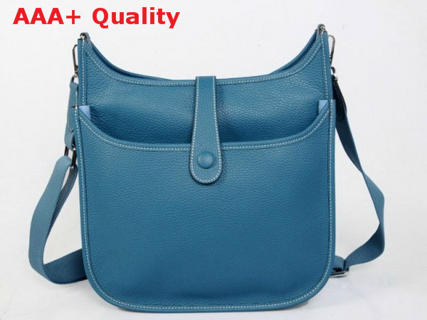 Hermes Evelyne Bag In Blue Leather Replica