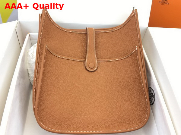 Hermes Evelyne III 29 Bag in Gold Brown Taurillon Clemence Leather Replica