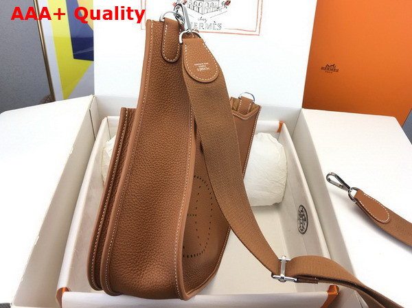 Hermes Evelyne III 29 Bag in Gold Brown Taurillon Clemence Leather Replica