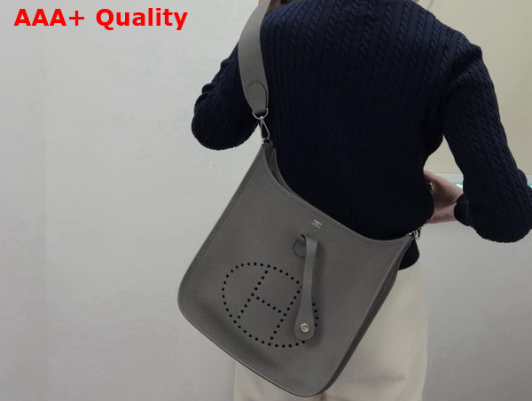 Hermes Evelyne III 29 Bag in Gris Meyer Taurillon Clemence Leather Replica