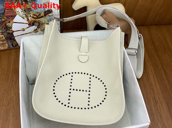 Hermes Evelyne III 29 Bag in Milk White Taurillon Clemence Leather Replica