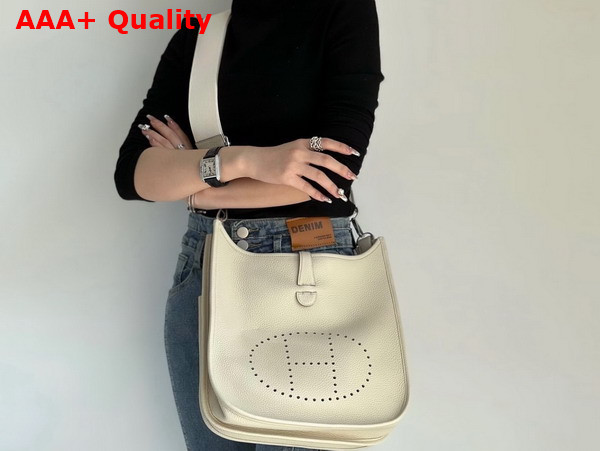 Hermes Evelyne III 29 Bag in Milk White Taurillon Clemence Leather Replica