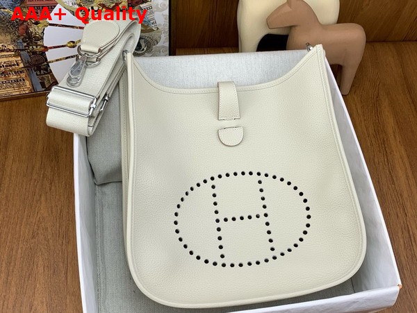 Hermes Evelyne III 29 Bag in Milk White Taurillon Clemence Leather Replica