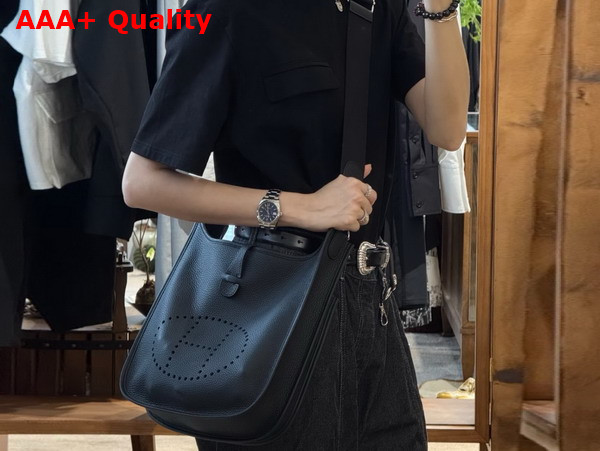 Hermes Evelyne III 29 Bag in Noir Taurillon Clemence Leather Replica