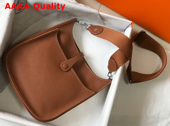 Hermes Evelyne III 29 Bag in Tan Taurillon Clemence Leather Replica