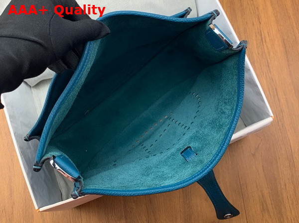 Hermes Evelyne III 29 Bag in Taurillon Clemence Leather Blue Replica