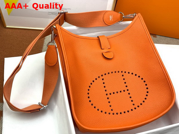 Hermes Evelyne III 29 Bag in Taurillon Clemence Leather Orange Replica