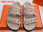Hermes Extra Sandal in Beige Perlino Suede Goatskin Replica