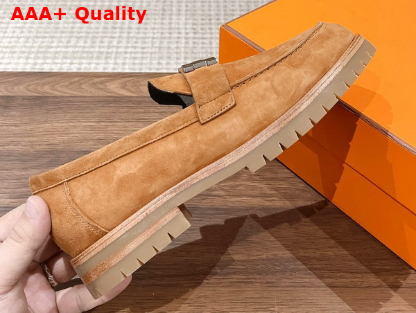 Hermes Faubourg Loafer in Naturel Suede Goatskin Replica