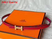 Hermes Focus Belt Buckle Reversible Leather Strap 13mm Light Purple and Red Replica