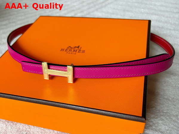 Hermes Focus Belt Buckle Reversible Leather Strap 13mm Light Purple and Red Replica