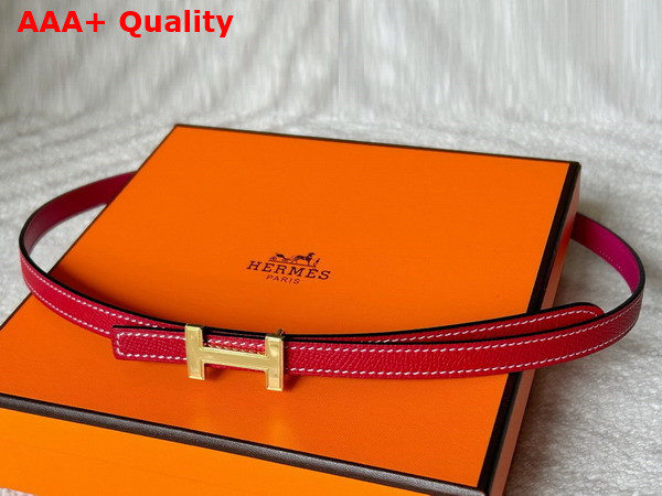 Hermes Focus Belt Buckle Reversible Leather Strap 13mm Light Purple and Red Replica