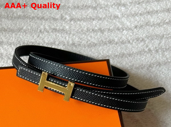 Hermes Focus Belt Buckle Reversible Leather Strap 13mm Noir Replica