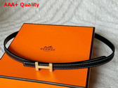 Hermes Focus Belt Buckle Reversible Leather Strap 13mm Noir Replica