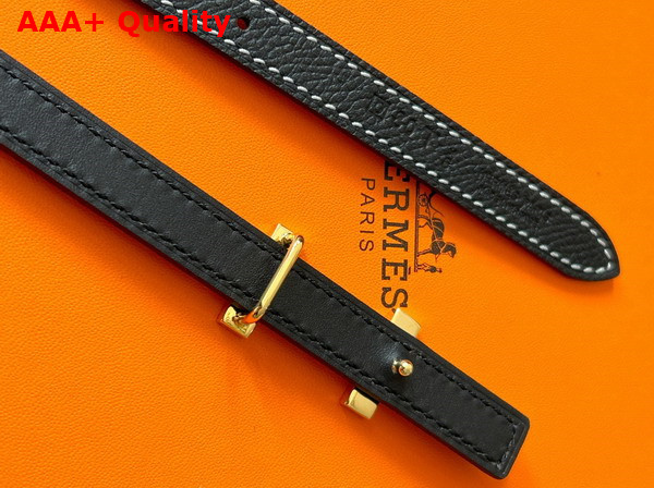 Hermes Focus Belt Buckle Reversible Leather Strap 13mm Noir Replica