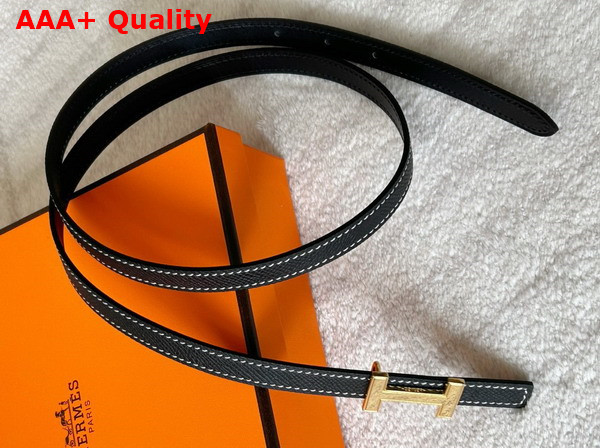 Hermes Focus Belt Buckle Reversible Leather Strap 13mm Noir Replica