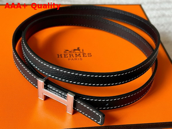 Hermes Focus Belt Buckle Reversible Leather Strap 13mm Noir Replica
