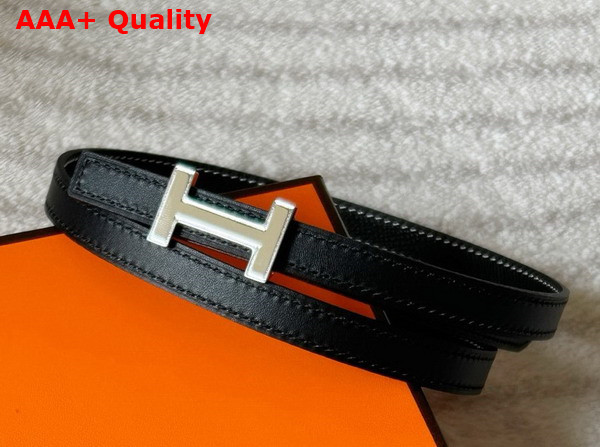 Hermes Focus Belt Buckle Reversible Leather Strap 13mm Noir Replica