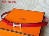 Hermes Focus Belt Buckle Reversible Leather Strap 13mm Pink and Red Replica