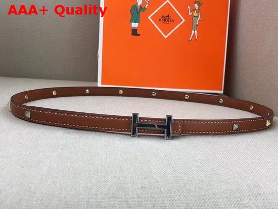 Hermes Focus Belt Buckle and Clous Medor Leather Strap 13mm Swift Calfskin Gold Replica