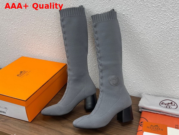 Hermes Fontaine 60 Boot in Grey Knit Replica
