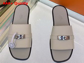 Hermes Gabriel Sandal in Beige Epsom Calfskin Replica