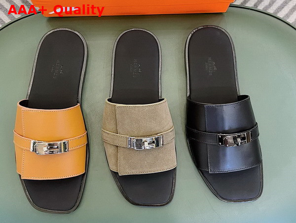 Hermes Gabriel Sandal in Beige Epsom Calfskin Replica