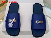 Hermes Gabriel Sandal in Blue Epsom Calfskin Replica