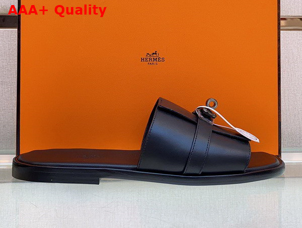 Hermes Gabriel Sandal in Noir Calfskin Replica