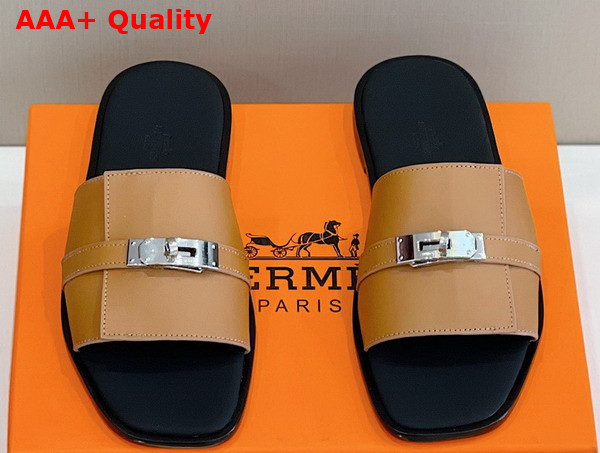 Hermes Gabriel Sandal in Tan Calfskin Replica