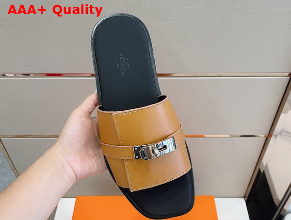 Hermes Gabriel Sandal in Tan Calfskin Replica